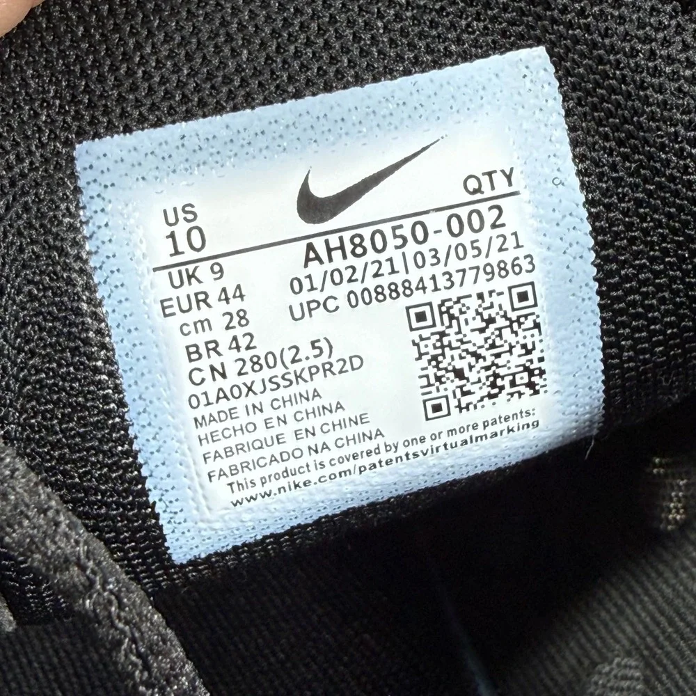 Nike Air Max 270 Black Anthracite White Mens Running Shoes AH8050-002 Size 10